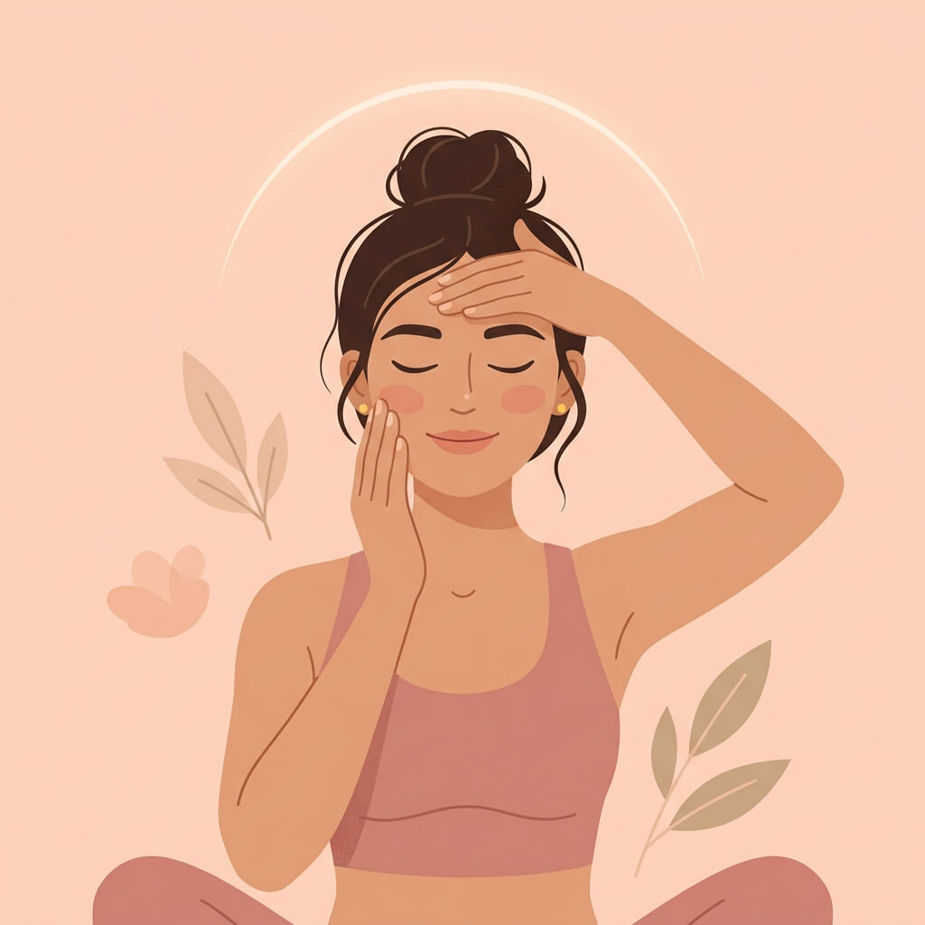 Illustration de yoga du visage