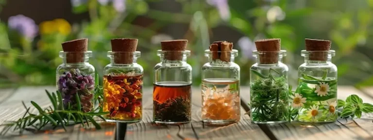 plantes médicinales herboristerie flacons tisanes