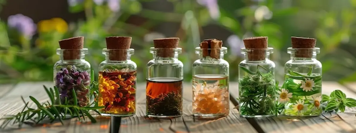 plantes médicinales herboristerie flacons tisanes