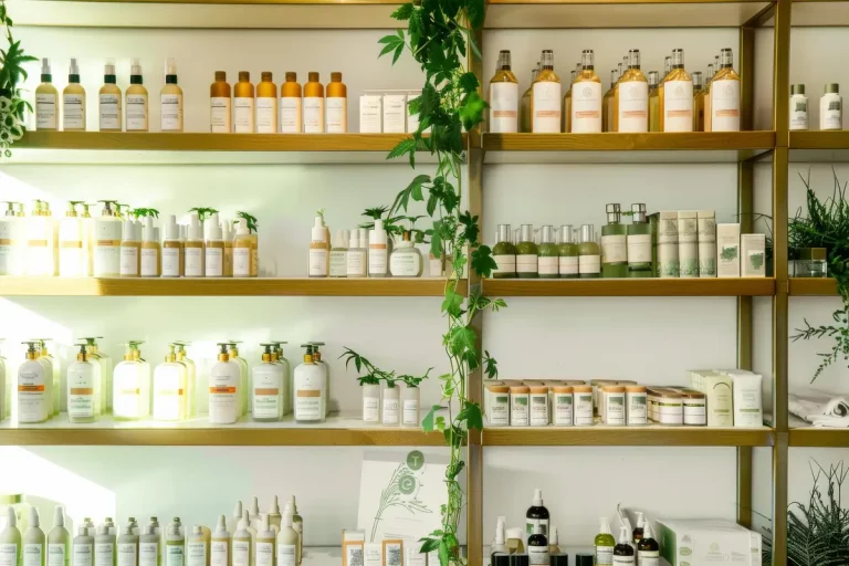 magasins cosmétiques bio étagères produits naturels