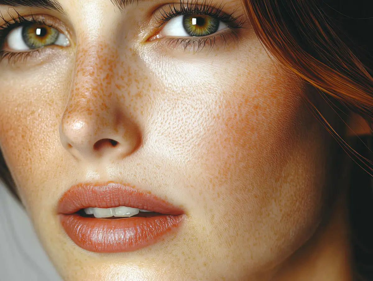 woman face closeup skin texture