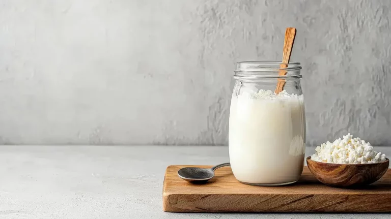 kefir grains glass